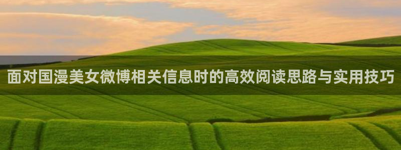 汗汗漫画目录：面对国漫美女微博相关信息时的高效阅读思路与实用技巧配图